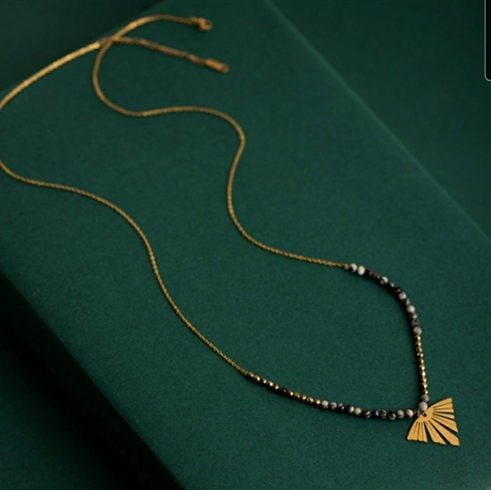 Artisan Made Howlite Charm Necklace - 14k Plated